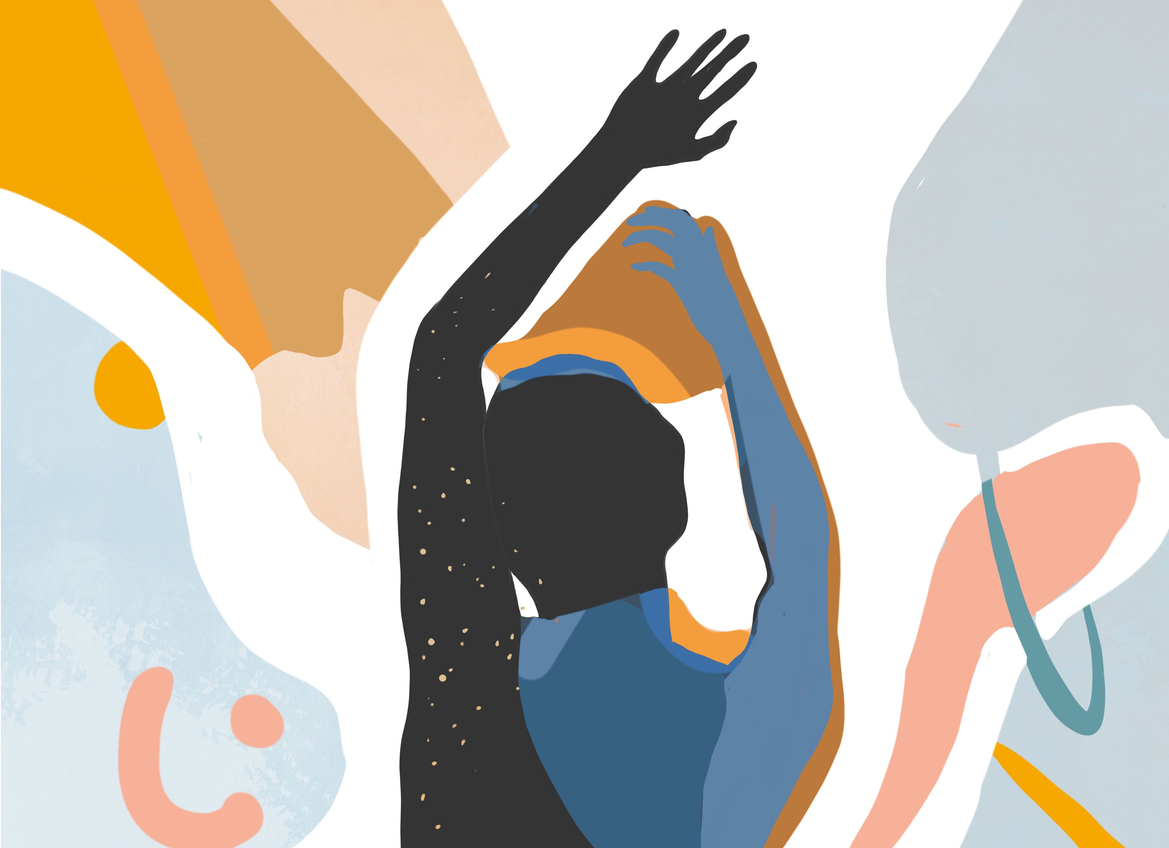 An illustration of a person experiencing skin conditions due to irritable bowl disease.