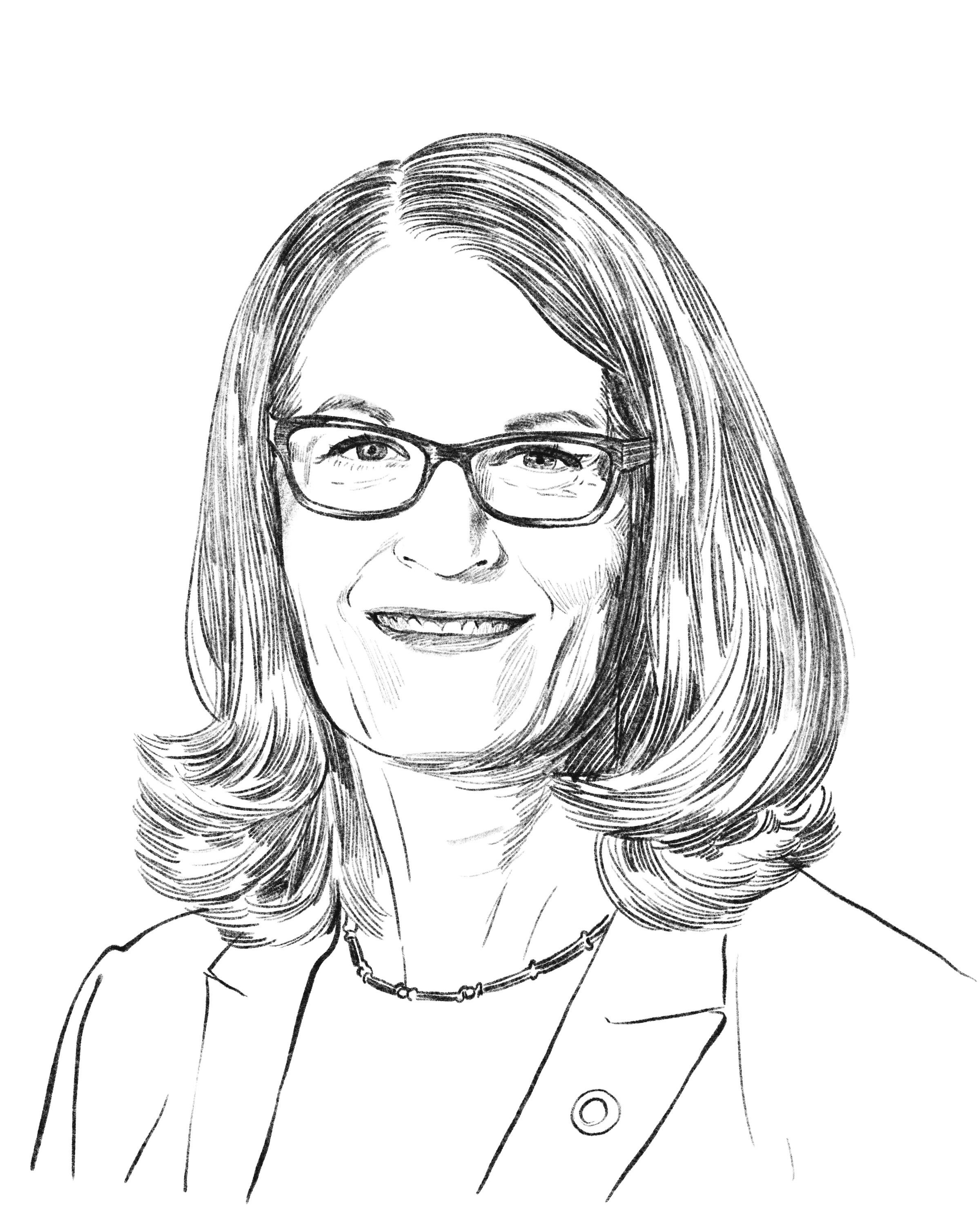 Illustration of Carol H. Wysham, MD, Clinical Professor of Medicine, University of Washington, and an endocrinologist at the Rockwood Clinic in Spokane.