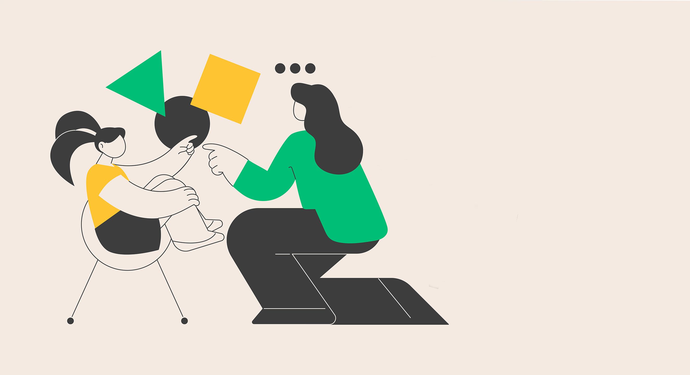 An illustration of child with doctor.