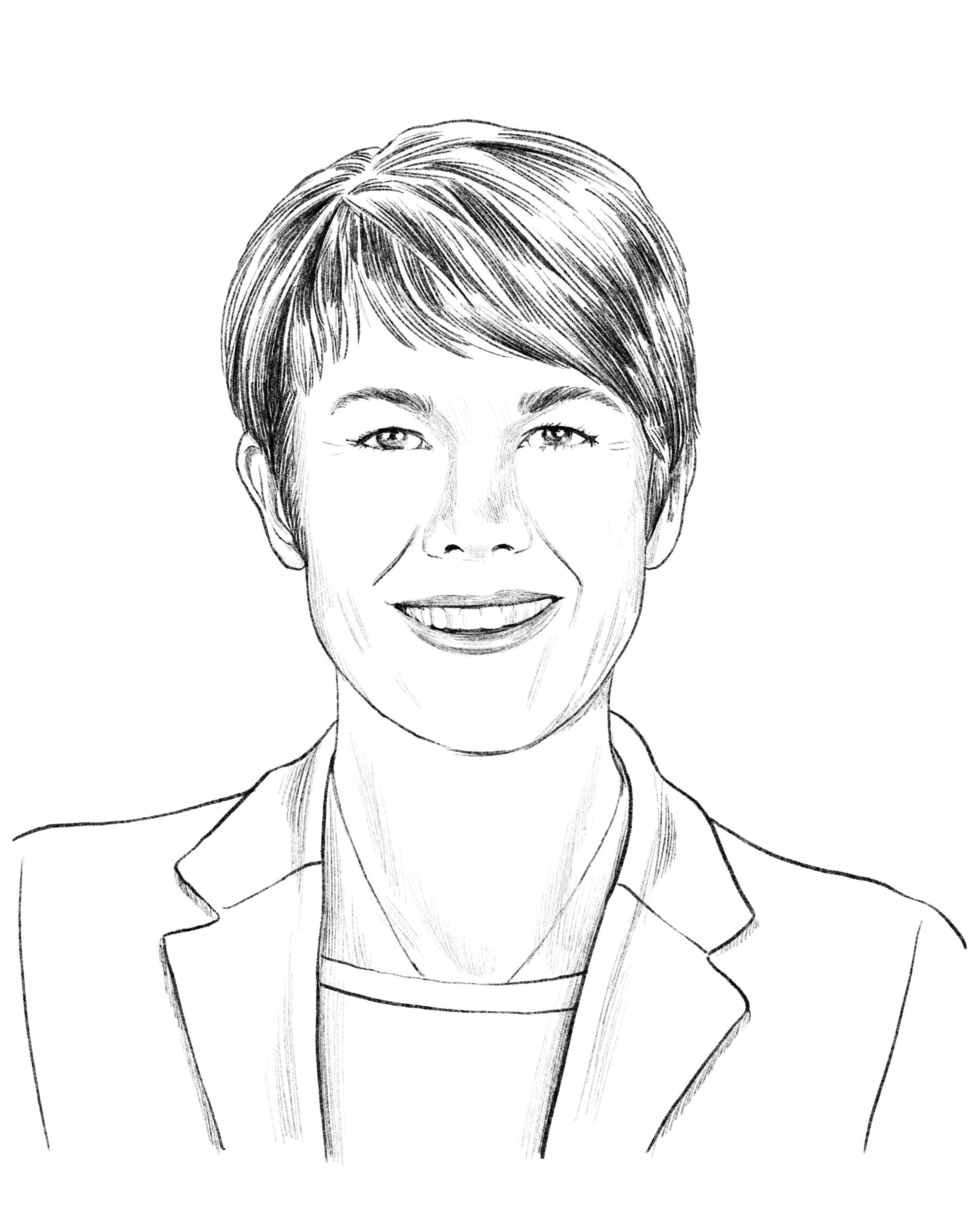 Illustration of Melinda Gooderham, MD, Medical Director of the SKiNCentre for Dermatology in Peterborough, Ontario, Canada, and vice president of the Dermatology Association of Ontario.
