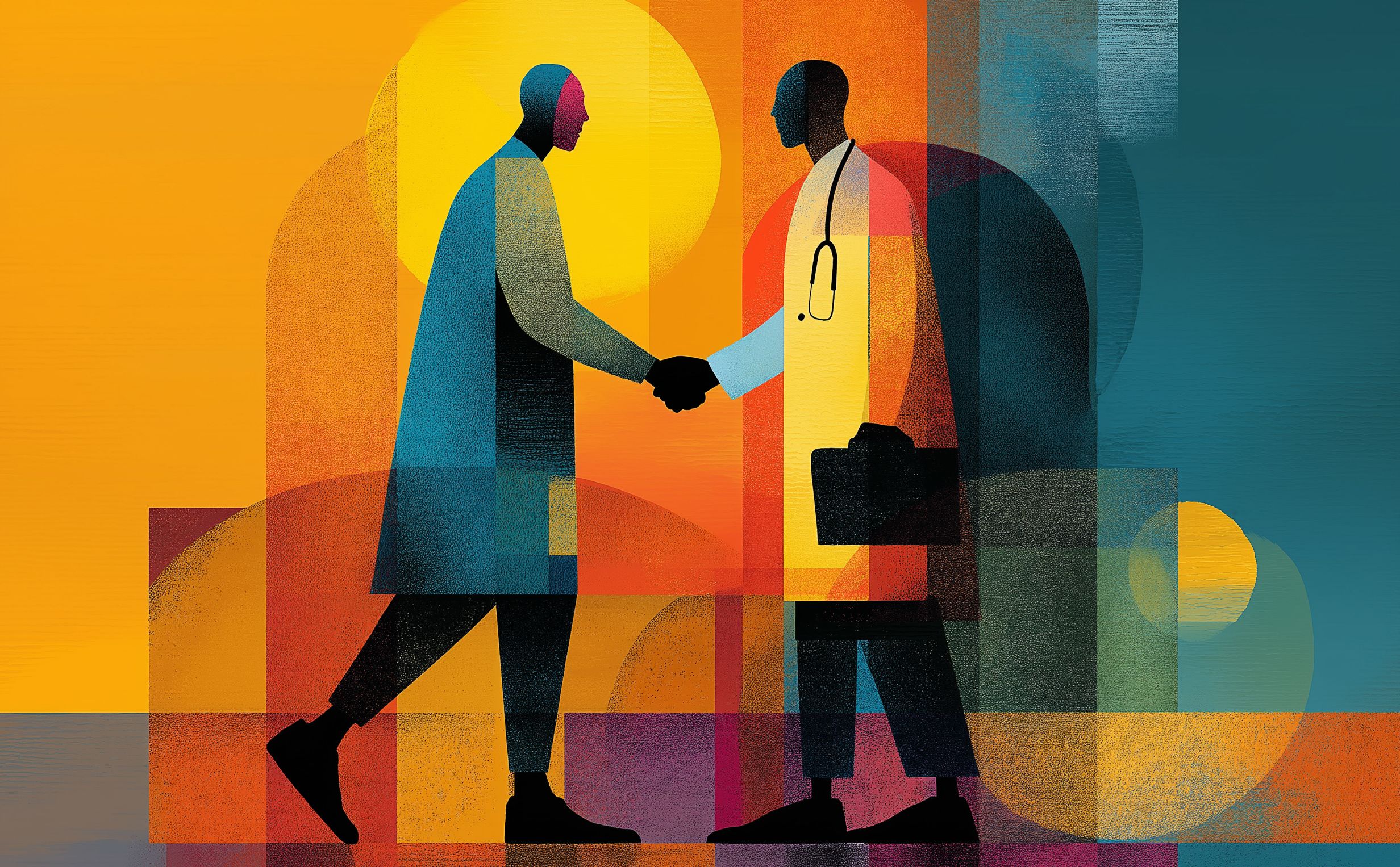 An image of a man speaking with his doctor.