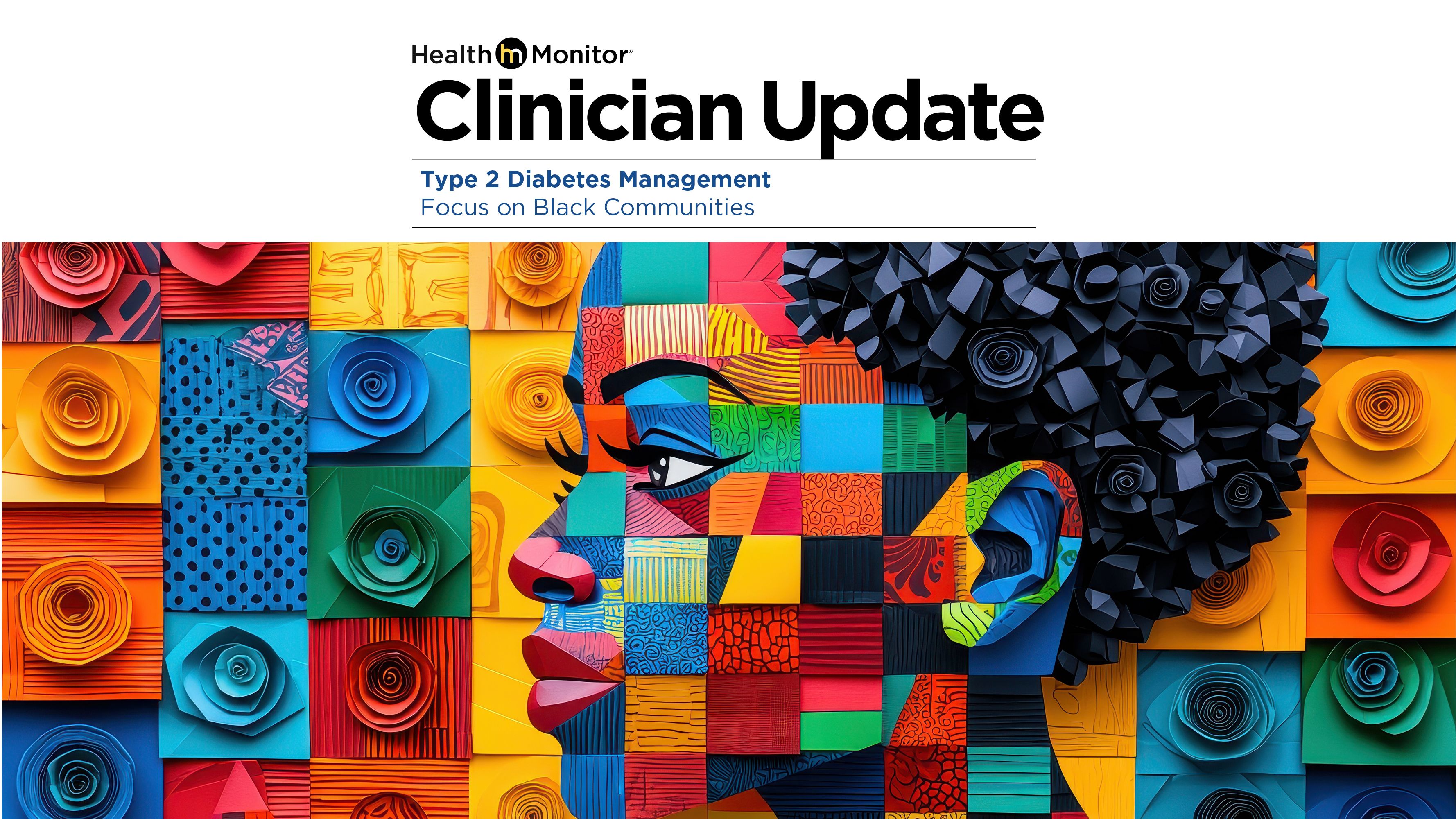An illustration of a woman with Diabetes under the Clinician Update logo.